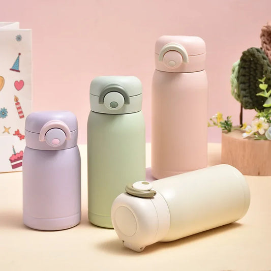Compacte RVS Thermosfles voor Kinderen – Houdt Drankjes Warm of Koud