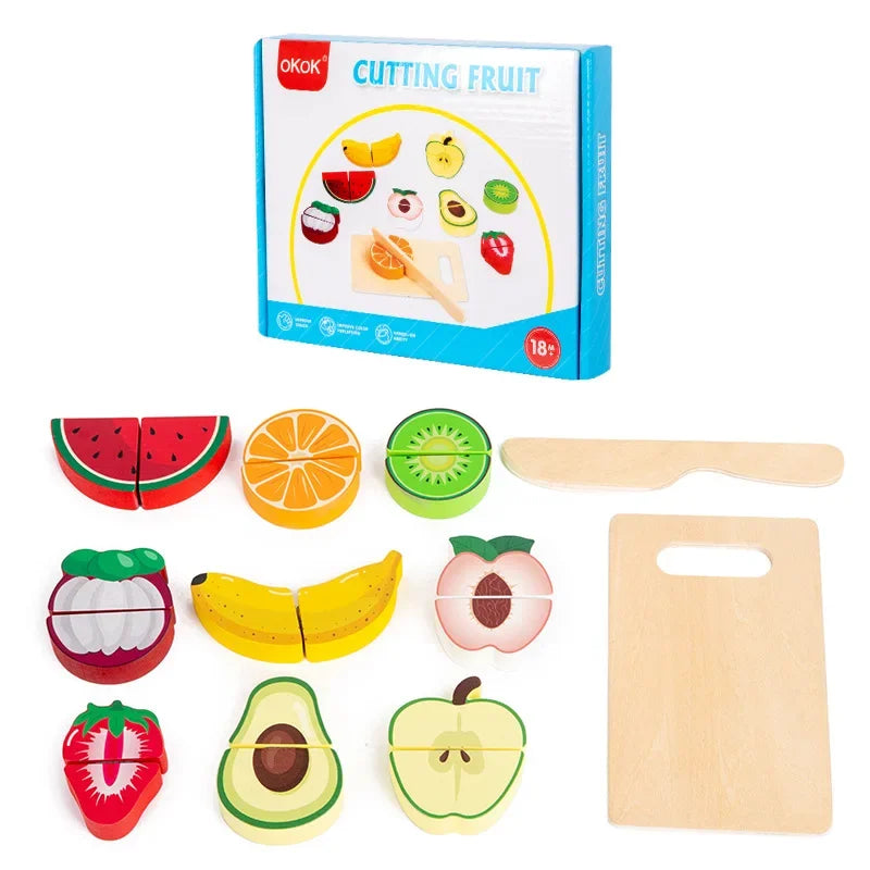 Houten Speelgoed Keukenset met Snijfruit en Groenten