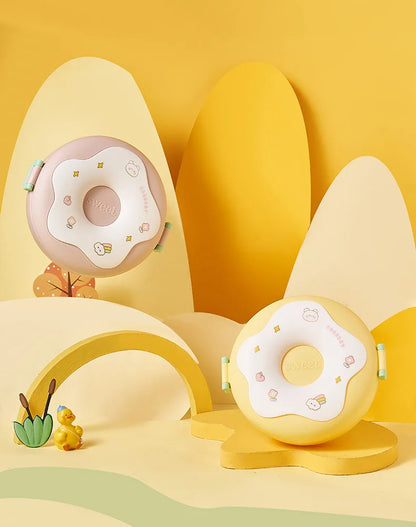 Donut Lunchbox Kind met 3 Vakken en Bestek