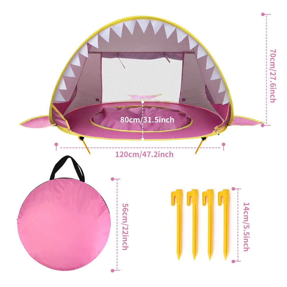 Pop-up Strandtent voor Kinderen met Zwembadje en UV-bescherming