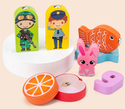 Houten Montessori Bord | Cijfers, Vormen, Tellen & Magnetisch Vissen