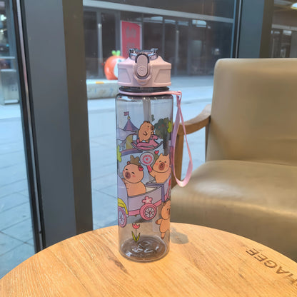 Lekvrije Kinder Waterfles met Rietje en Cartoon 800ml