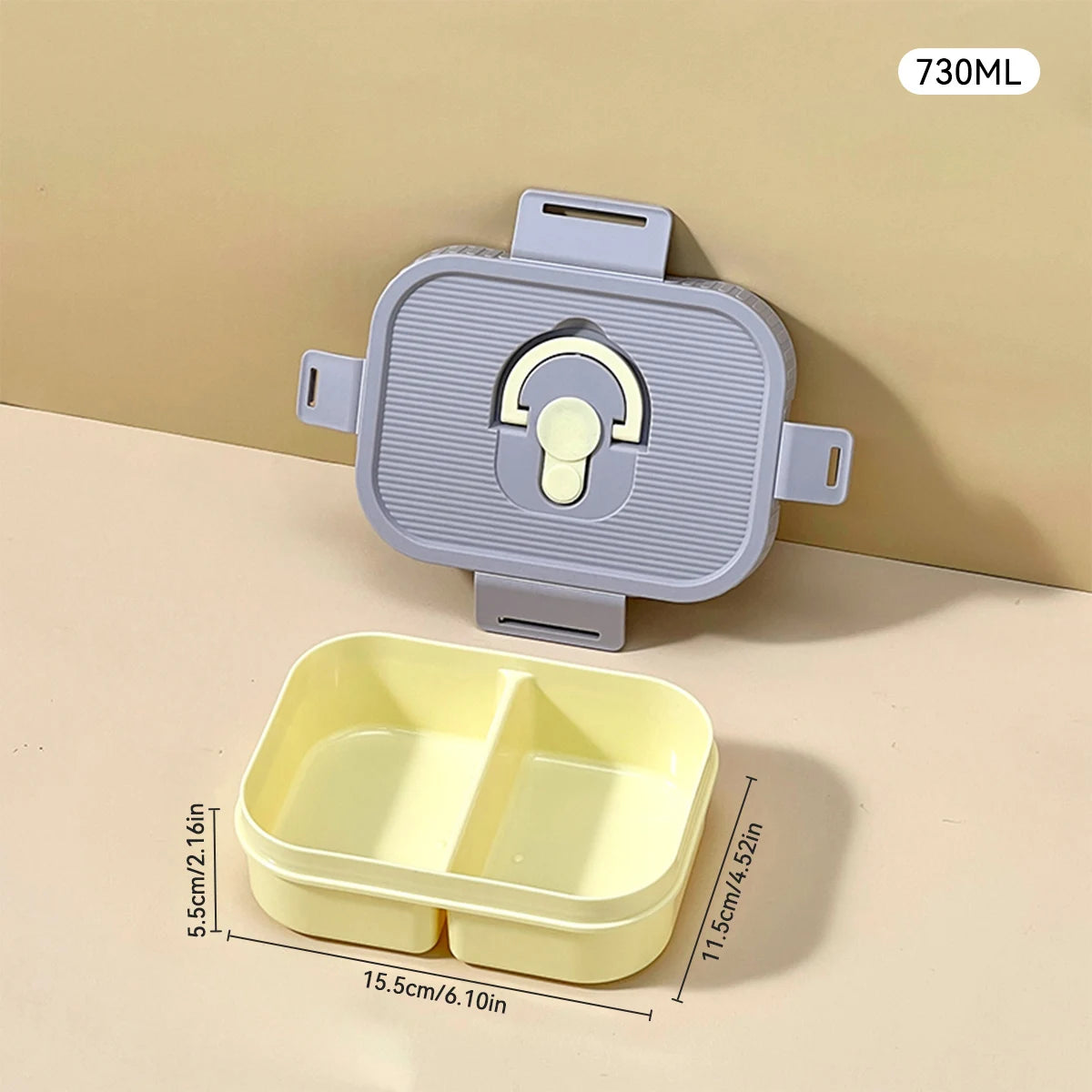 Draagbare Plastic Lunchbox met Vakken - Lekvrij & Magnetronbestendig voor Kinderen