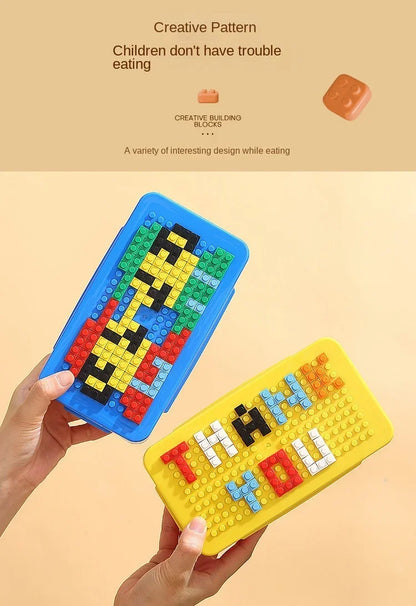 Kleurrijke Lunchbox met Bouwstenen voor Kinderen - Lekdicht en Magnetronbestendig