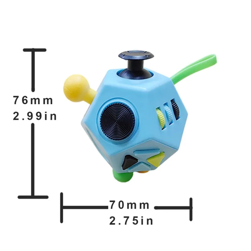 Fidget Cube met 12 Kanten voor Concentratie en Stressvermindering