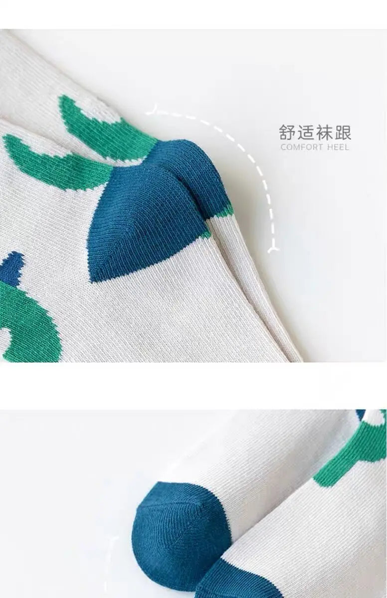 5 Paar Unisex Kindersokken met Dinosaurus-design