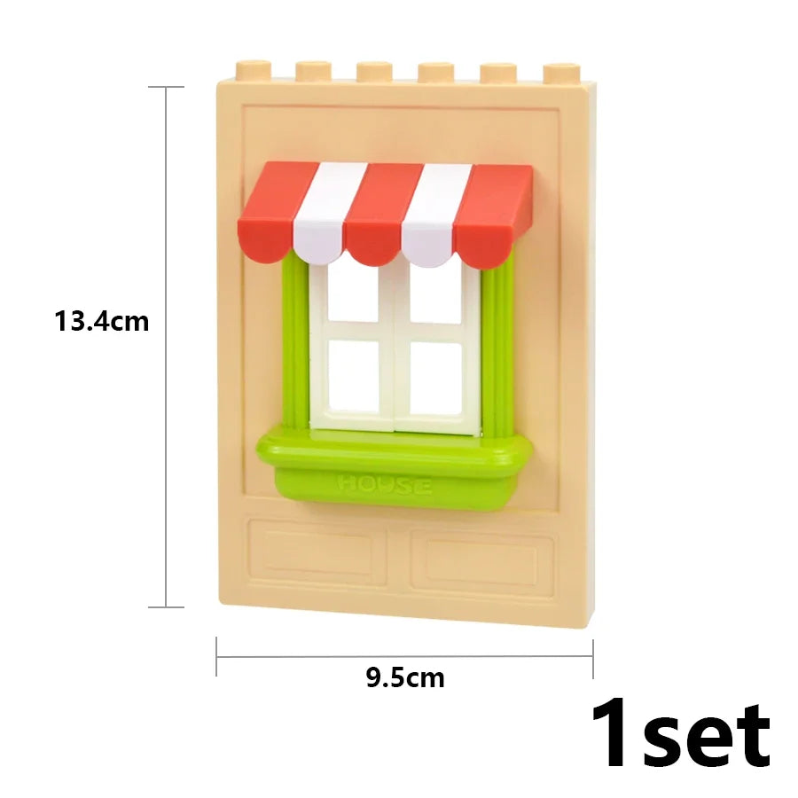 Huis onderdelen set voor grote bouwstenen – Compatibel met Duplo®