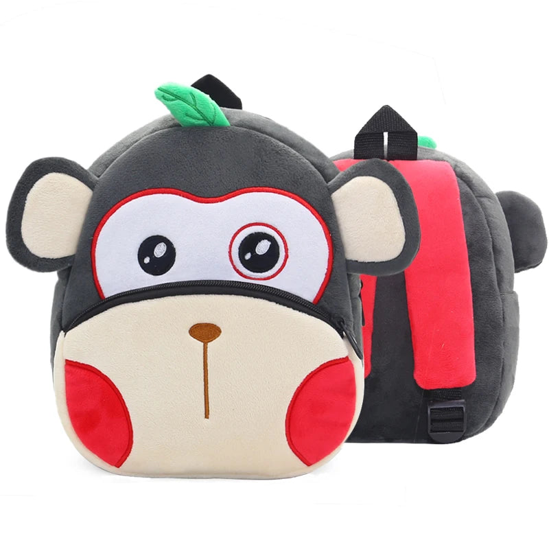 Leuke Pluchen Kinderrugzak met Dierenprint (4-6 Jaar)