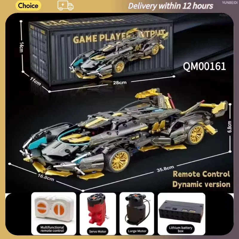 Bouwblok Raceauto - Statisch of Dynamisch - LEGO® Compatibel