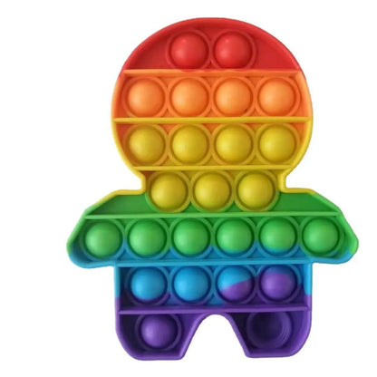 Regenboog Dinosaurus Pop-It Fidget Speeltje voor Stressvermindering
