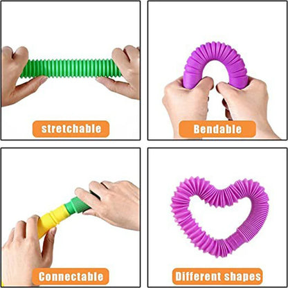 Regenboog Pop Tubes - Sensorisch Speelgoed voor Kinderen en Volwassenen