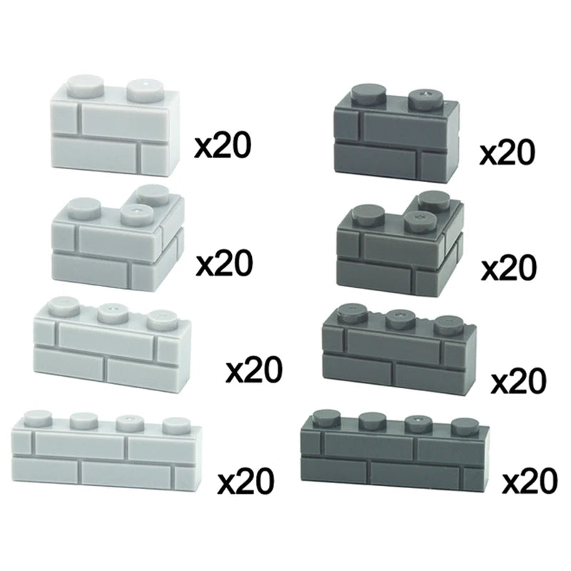 Kleine bouwstenen voor muren | Compatibel met Lego | Diverse maten