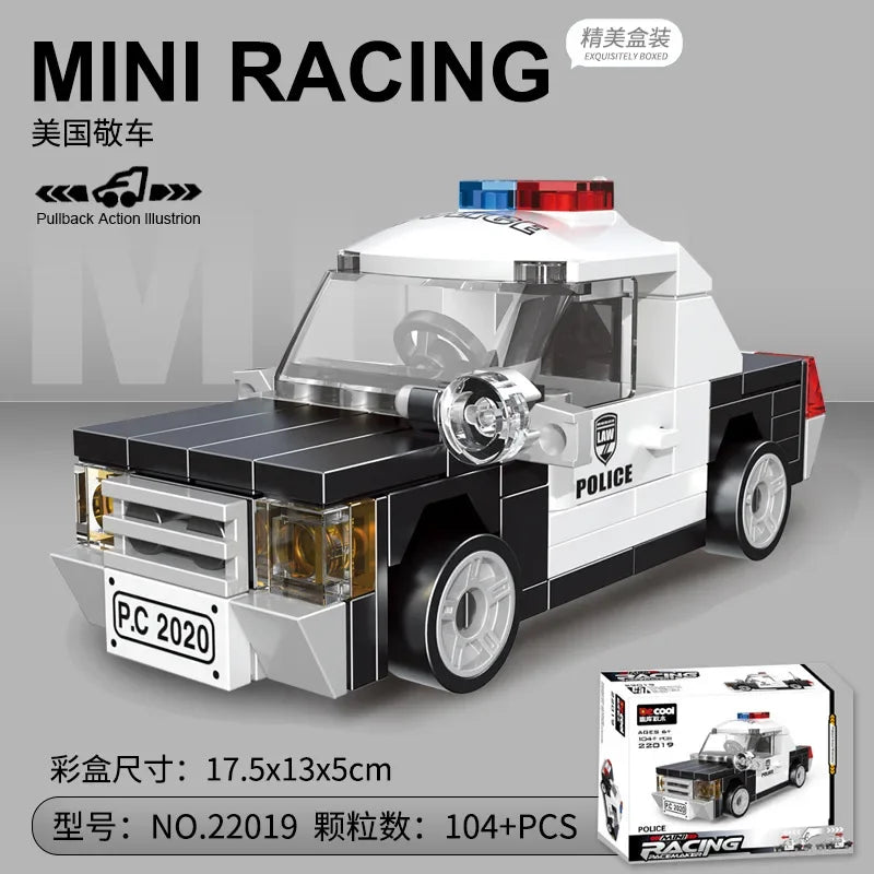 Bouwblokken Terugtrek Voertuigen Set – LEGO® Compatibel