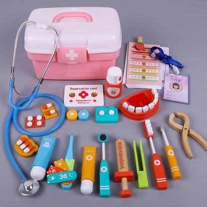 Houten Doktersset Speelgoed voor Kinderen met Accessoires