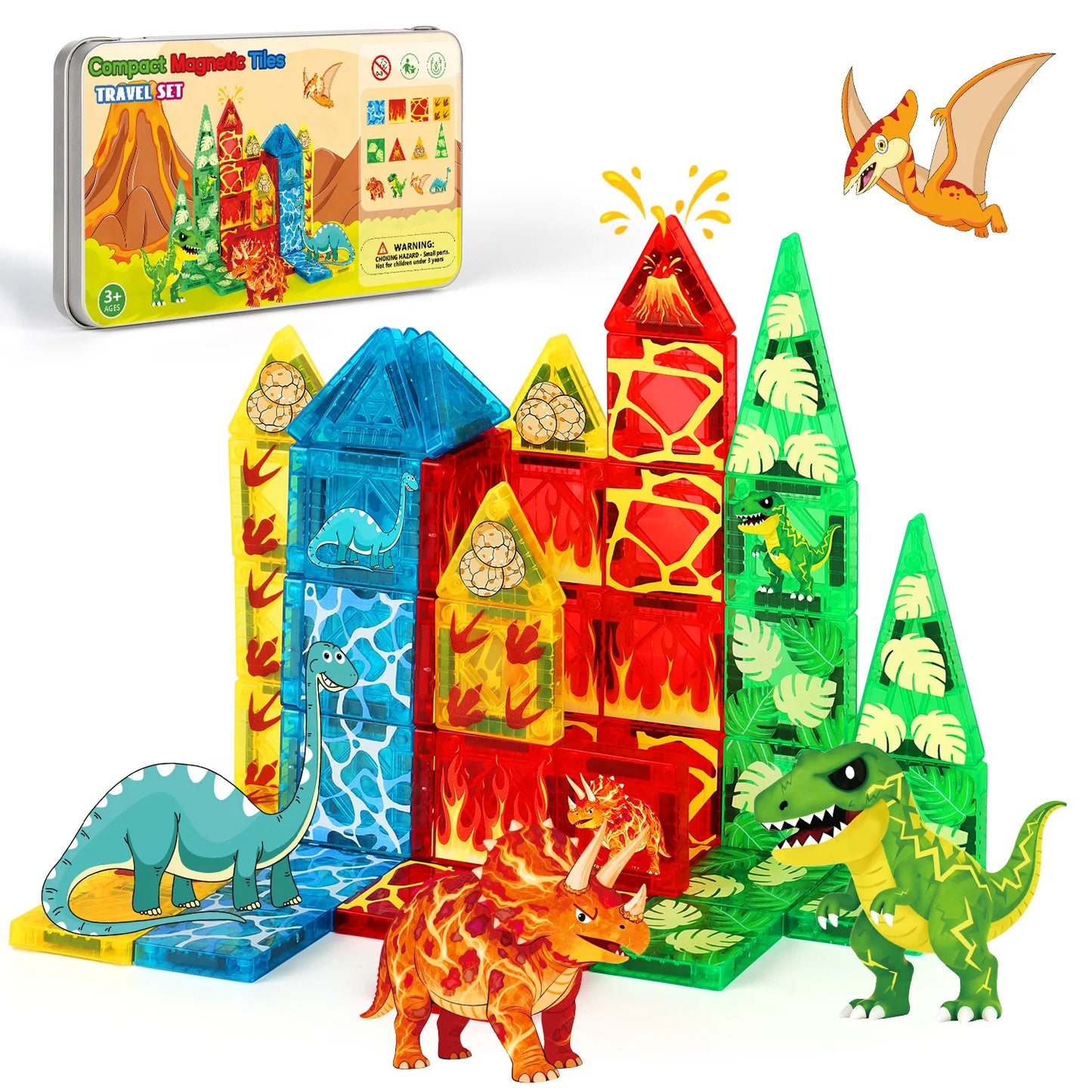 Magnetische Mini Bouwblokken Dinosaurus Model voor Kinderen