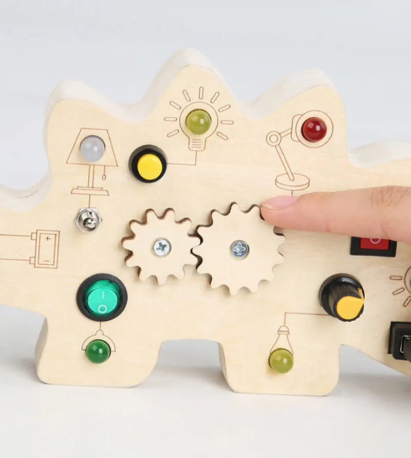 Houten Speelbord met LED Lichtschakelaars voor Kinderen 3-6 Jaar