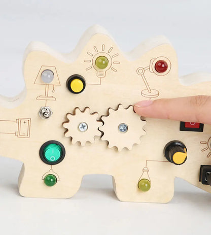 Houten Speelbord met LED Lichtschakelaars voor Kinderen 3-6 Jaar
