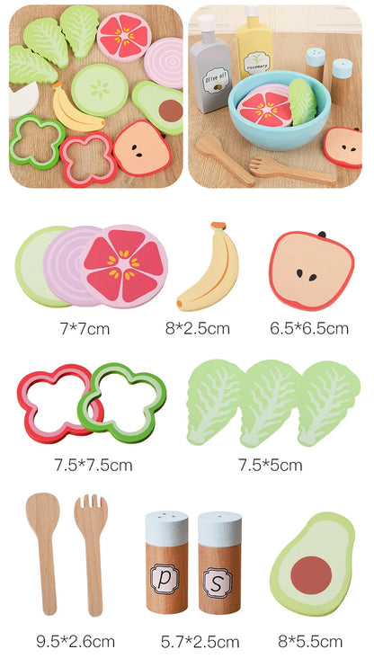 Houten Speelgoed Eten Snijset voor Kinderkeuken (3-6 jaar)
