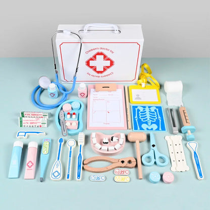 Houten Dokter Speelset | Rollenspel Medische Koffer voor Kinderen
