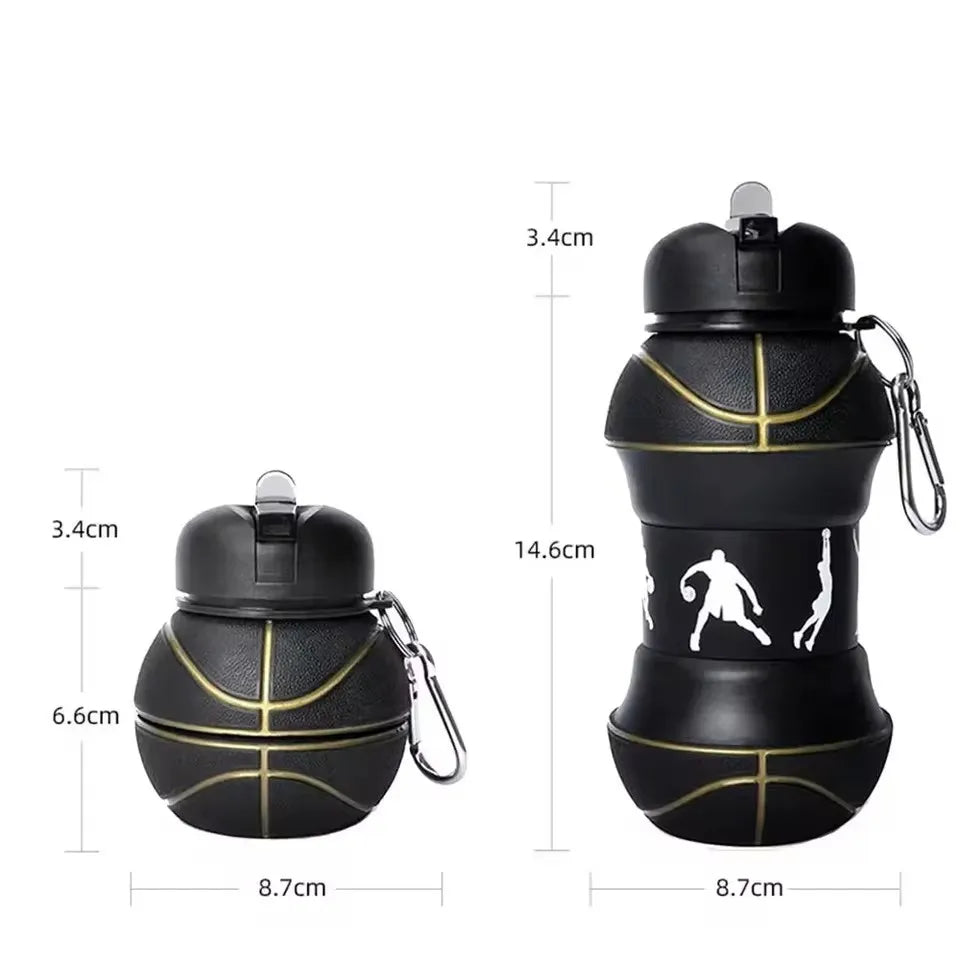 Opvouwbare Voetbal/Basketbal Siliconen Waterfles voor Kinderen