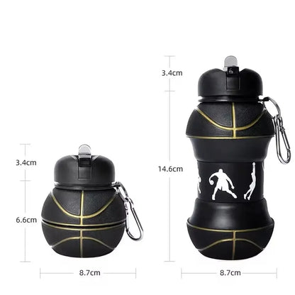 Opvouwbare Voetbal/Basketbal Siliconen Waterfles voor Kinderen
