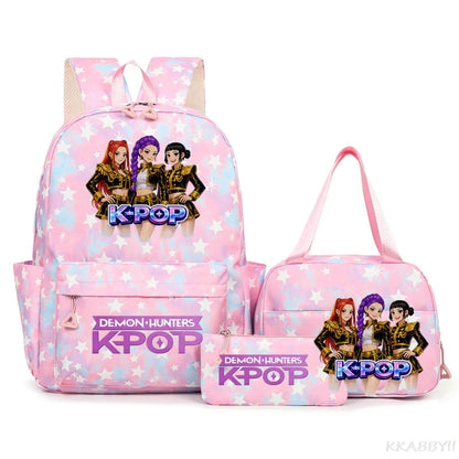 KPop Demon Hunters Schooltas met Lunchtas – Kleurrijk