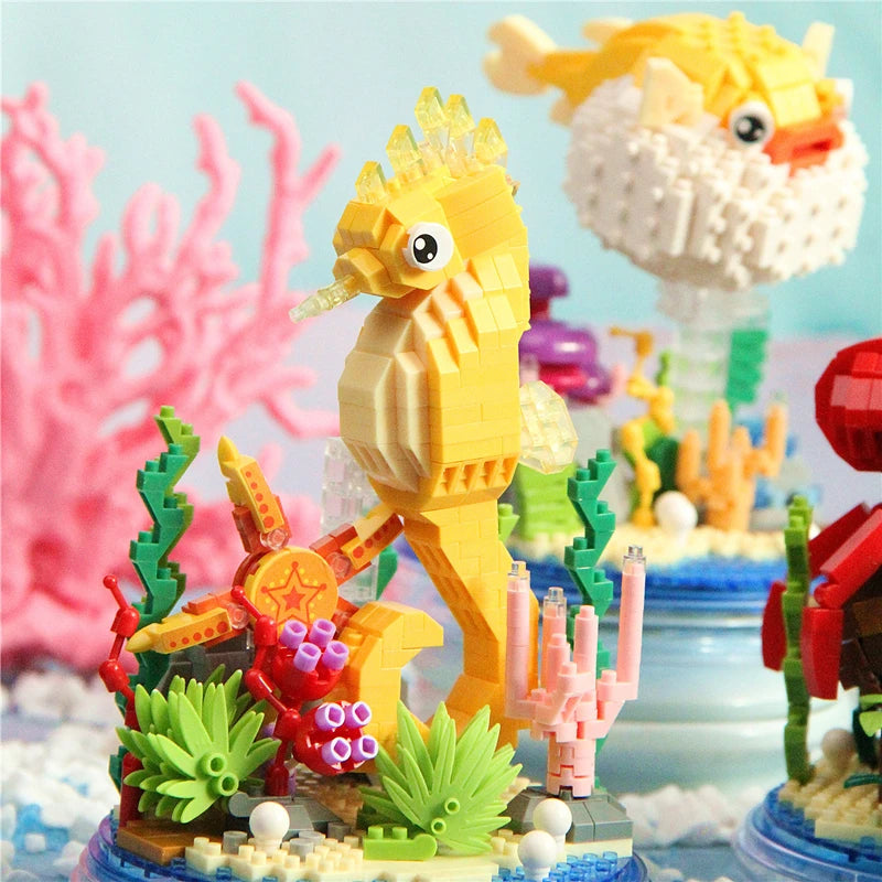Educatieve Dieren Bouwblokken Set met Zelfsluitende Blokken