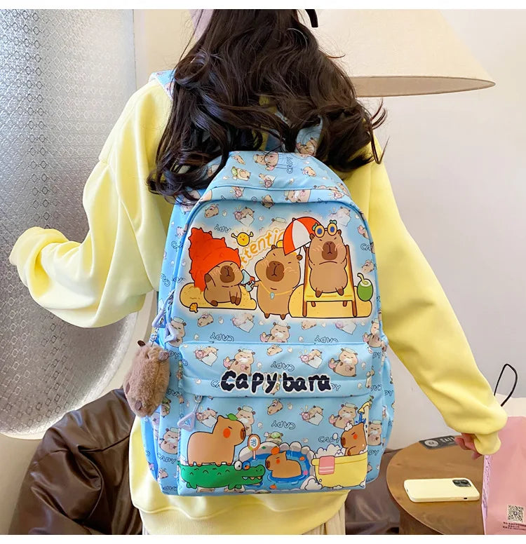Ruime Capybara Rugzak van Nylon – Ideaal als Schooltas