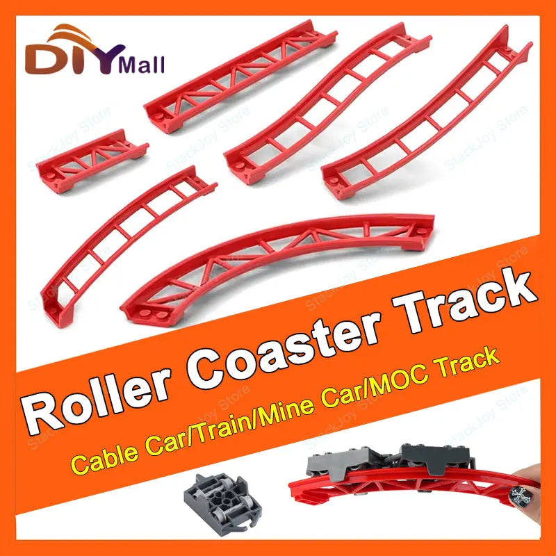 10 Stuks Achtbaan Rails Bouwblokken – Compatibel met bekende bouwsteentjes