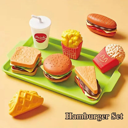 Speelkeukenset voor kinderen met gesimuleerd eten