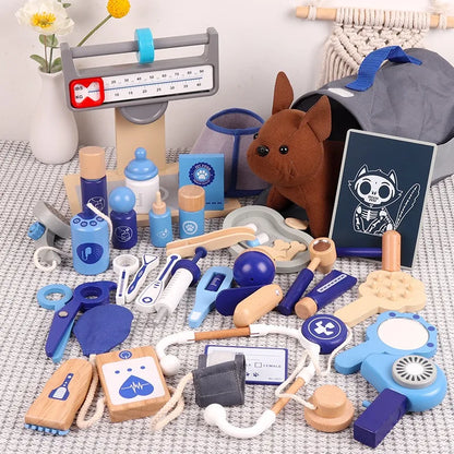 Houten Dokters- en Dierenarts Speelset voor Kinderen (37-delig)