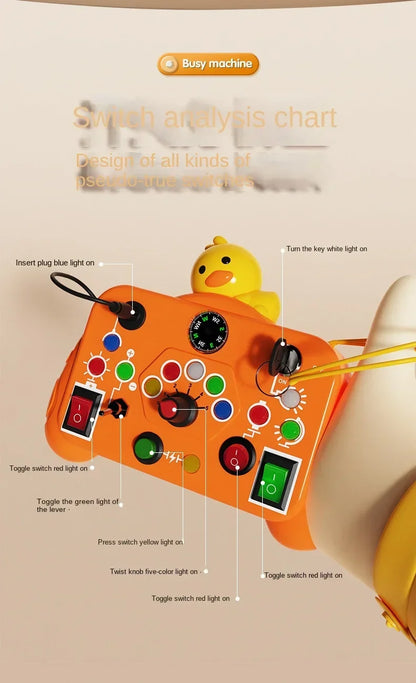 Montessori Activiteitenbord met LED Lichtschakelaars voor Kinderen