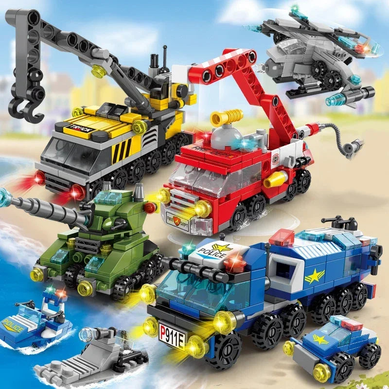 6-in-1 Bouwblokken Set Politie Brandweer Kasteel | LEGO®-compatibel 6-12 jaar