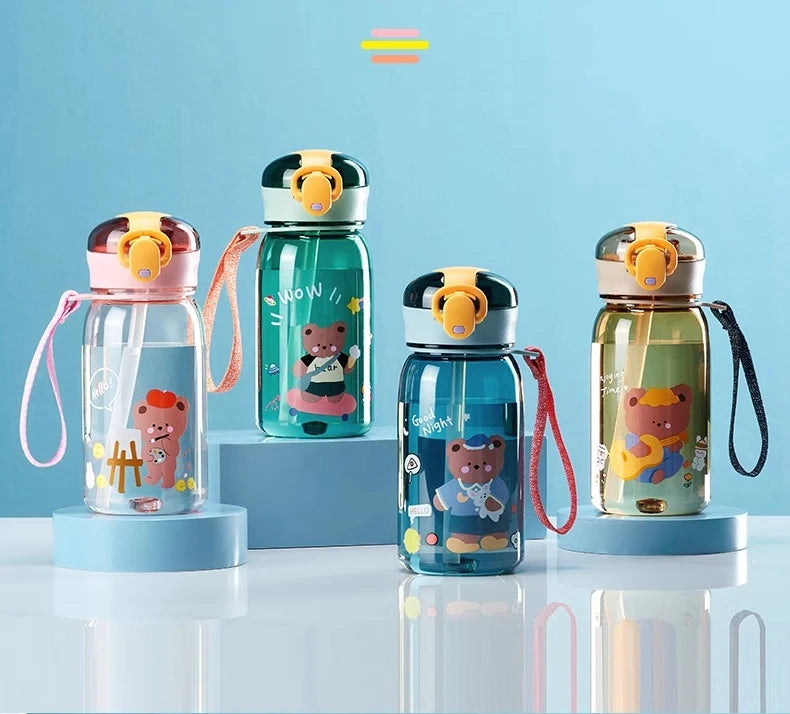 Kinder Drinkbeker Teddybeer met Rietje en Handig Draagkoord