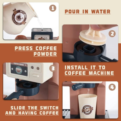Speelgoed Keuken- en Kassa Set voor Kinderen met Koffiezetapparaat