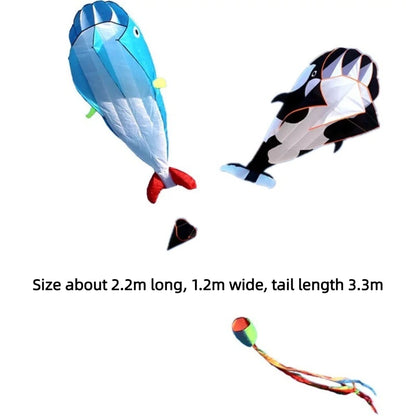 Grote Vlieger Walvis of Dolfijn – 2.2 meter met 100 meter vliegerlijn