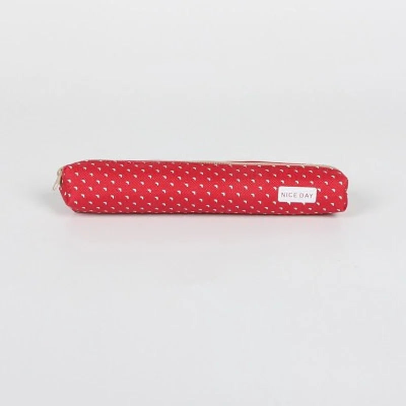 Canvas Etui met Streepjes en Stipjes in Snoepkleuren