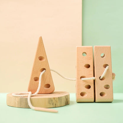 Houten Dieren Rijg- en Stapelspel | Educatief Balansspeelgoed voor Kinderen