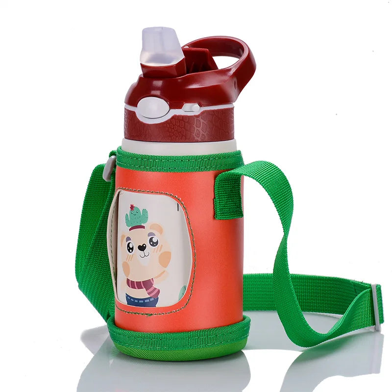 Kinder Thermosfles RVS 400ml met Tuitrietje en Handgreep