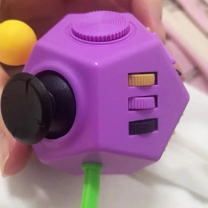 Fidget Cube met 12 Kanten voor Concentratie en Stressvermindering