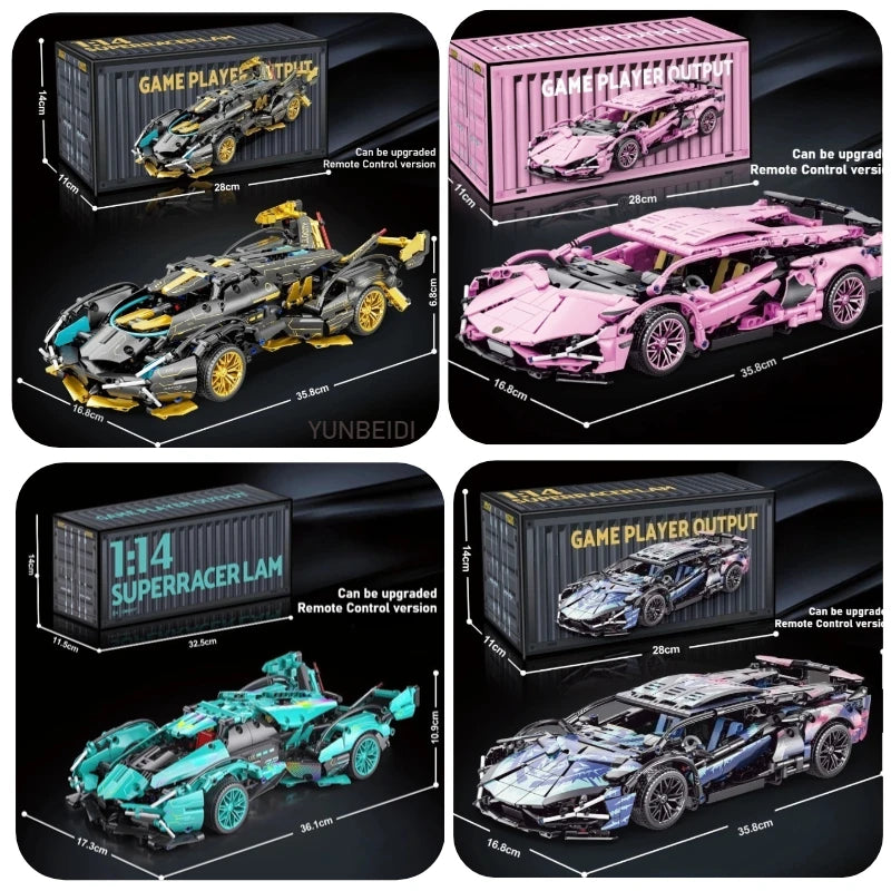 Bouwblok Raceauto - Statisch of Dynamisch - LEGO® Compatibel