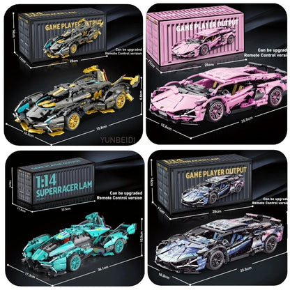 Bouwblok Raceauto - Statisch of Dynamisch - LEGO® Compatibel