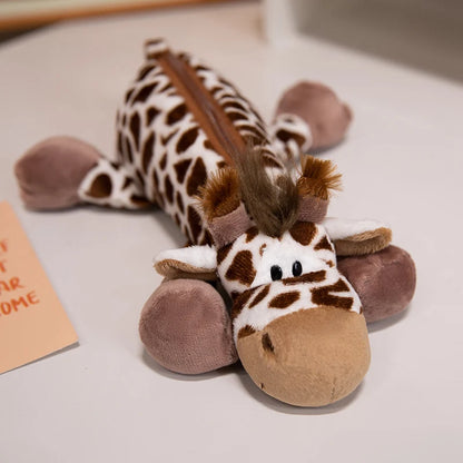 Grote Pluche Pennenzak met Dieren voor Schoolspullen