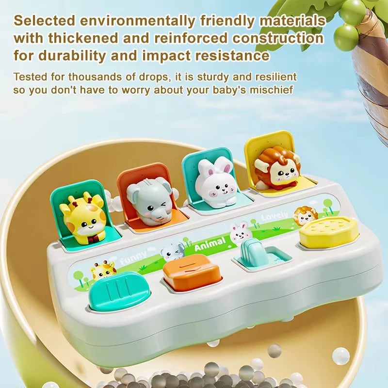 Baby Pop-Up Dieren Speelgoed met Knoppen