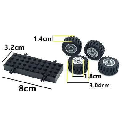 Wielen en assen set voor voertuigen – Compatibel met LEGO®