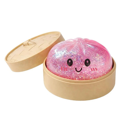 Realistische Knijpdumpling Fidget Toy met Steamer