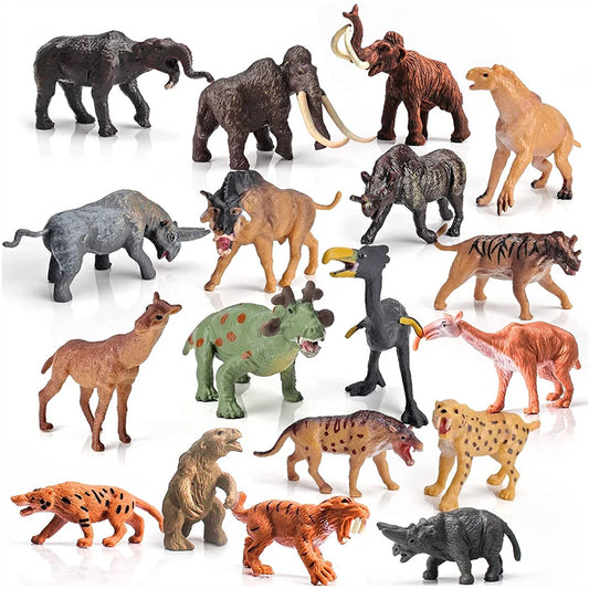 Set van 18 Realistische Mini Prehistorische Dieren Speelfiguren