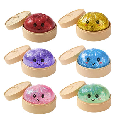 Realistische Knijpdumpling Fidget Toy met Steamer