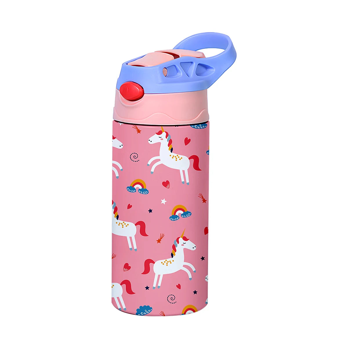 Geïsoleerde Kinder Drinkfles met Rietje en Dierenprint 350 ml