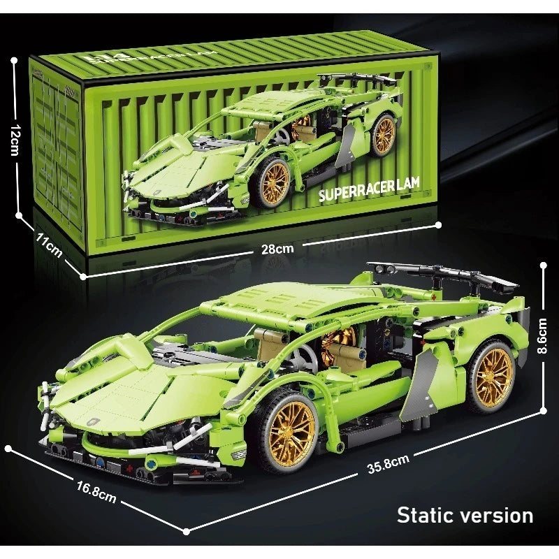 Bouwblok Raceauto - Statisch of Dynamisch - LEGO® Compatibel